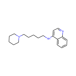 c1ccc2c(NCCCCCN3CCCCC3)ccnc2c1 ZINC000013472662