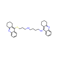 c1ccc2c(NCCCCNCCCSc3c4c(nc5ccccc35)CCCC4)c3c(nc2c1)CCCC3 ZINC000040412813