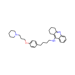 c1ccc2c(NCCCCc3ccc(OCCCN4CCCCC4)cc3)c3c(nc2c1)CCCC3 ZINC000013472679