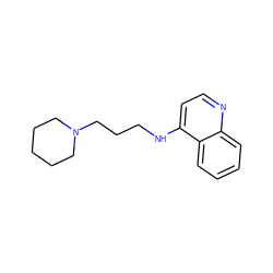 c1ccc2c(NCCCN3CCCCC3)ccnc2c1 ZINC000013472652