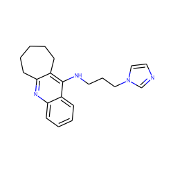 c1ccc2c(NCCCn3ccnc3)c3c(nc2c1)CCCCC3 ZINC000013533612