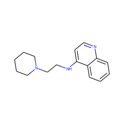 c1ccc2c(NCCN3CCCCC3)ccnc2c1 ZINC000013472648