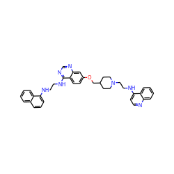 c1ccc2c(NCCNc3ncnc4cc(OCC5CCN(CCNc6ccnc7ccccc67)CC5)ccc34)cccc2c1 ZINC001772601111