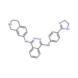 c1ccc2c(Nc3ccc4c(c3)CNCC4)nnc(Nc3ccc(C4=NCCN4)cc3)c2c1 ZINC000043077527