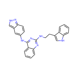 c1ccc2c(Nc3ccc4n[nH]cc4c3)nc(NCCc3c[nH]c4ccccc34)nc2c1 ZINC001772574284