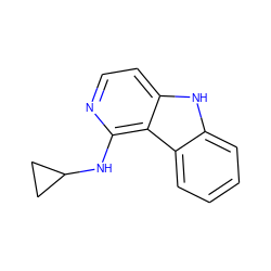 c1ccc2c(c1)[nH]c1ccnc(NC3CC3)c12 ZINC000040379202