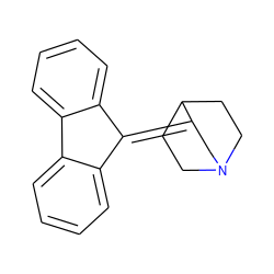 c1ccc2c(c1)C(=C1CN3CCC1CC3)c1ccccc1-2 ZINC000026716459