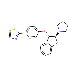 c1ccc2c(c1)C[C@H](N1CCCC1)[C@H]2Oc1ccc(-c2nccs2)cc1 ZINC000147759572