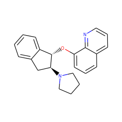 c1ccc2c(c1)C[C@H](N1CCCC1)[C@H]2Oc1cccc2cccnc12 ZINC000147802927