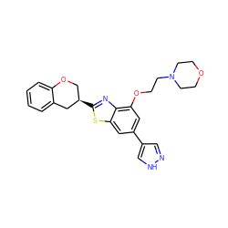 c1ccc2c(c1)C[C@H](c1nc3c(OCCN4CCOCC4)cc(-c4cn[nH]c4)cc3s1)CO2 ZINC000049109591