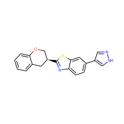c1ccc2c(c1)C[C@H](c1nc3ccc(-c4cn[nH]c4)cc3s1)CO2 ZINC000049033631