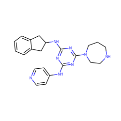 c1ccc2c(c1)CC(Nc1nc(Nc3ccncc3)nc(N3CCCNCC3)n1)C2 ZINC000045245095