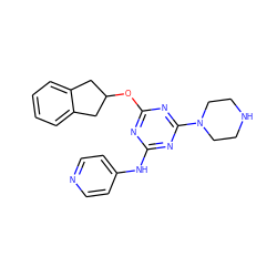 c1ccc2c(c1)CC(Oc1nc(Nc3ccncc3)nc(N3CCNCC3)n1)C2 ZINC000045318052