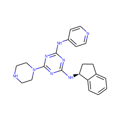 c1ccc2c(c1)CC[C@@H]2Nc1nc(Nc2ccncc2)nc(N2CCNCC2)n1 ZINC000045245399