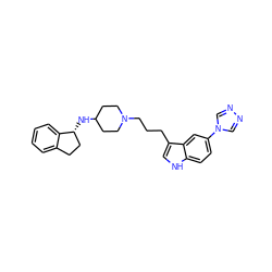 c1ccc2c(c1)CC[C@H]2NC1CCN(CCCc2c[nH]c3ccc(-n4cnnc4)cc23)CC1 ZINC000013802557