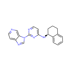 c1ccc2c(c1)CCC[C@@H]2Nc1ccnc(-n2cnc3ccncc32)n1 ZINC000036348915