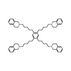 c1ccc2c(c1)CCN(CCCCCc1cc(CCCCCN3CCc4ccccc4C3)c(CCCCCN3CCc4ccccc4C3)cc1CCCCCN1CCc3ccccc3C1)C2 ZINC000150559998