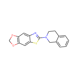 c1ccc2c(c1)CCN(c1nc3cc4c(cc3s1)OCO4)C2 ZINC000004118942