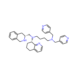 c1ccc2c(c1)CN[C@@H](CN(CCCCN(Cc1ccncc1)Cc1ccncc1)[C@H]1CCCc3cccnc31)C2 ZINC001772651787