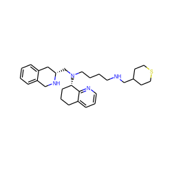 c1ccc2c(c1)CN[C@@H](CN(CCCCNCC1CCSCC1)[C@H]1CCCc3cccnc31)C2 ZINC001772639770