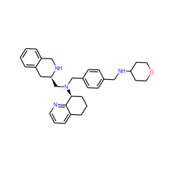 c1ccc2c(c1)CN[C@@H](CN(Cc1ccc(CNC3CCOCC3)cc1)[C@H]1CCCc3cccnc31)C2 ZINC001772575245