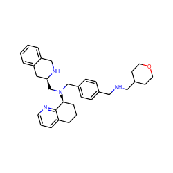 c1ccc2c(c1)CN[C@@H](CN(Cc1ccc(CNCC3CCOCC3)cc1)[C@H]1CCCc3cccnc31)C2 ZINC001772623713