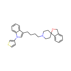 c1ccc2c(c1)COC21CCN(CCCCc2cn(-c3ccsc3)c3ccccc23)CC1 ZINC000026147013