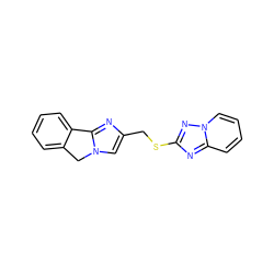 c1ccc2c(c1)Cn1cc(CSc3nc4ccccn4n3)nc1-2 ZINC000169704387