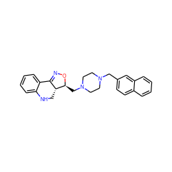 c1ccc2c(c1)NC[C@@H]1C2=NO[C@H]1CN1CCN(Cc2ccc3ccccc3c2)CC1 ZINC000022933236