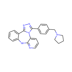 c1ccc2c(c1)Nc1ncccc1-n1c(-c3ccc(CN4CCCC4)cc3)nnc1-2 ZINC000096173995