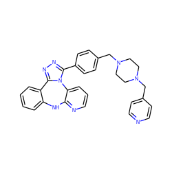c1ccc2c(c1)Nc1ncccc1-n1c(-c3ccc(CN4CCN(Cc5ccncc5)CC4)cc3)nnc1-2 ZINC000096174004
