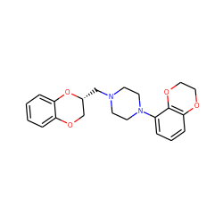 c1ccc2c(c1)OC[C@@H](CN1CCN(c3cccc4c3OCCO4)CC1)O2 ZINC000013738299