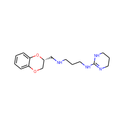 c1ccc2c(c1)OC[C@@H](CNCCCNC1=NCCCN1)O2 ZINC000026578775