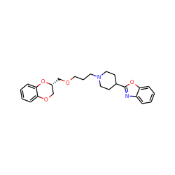 c1ccc2c(c1)OC[C@@H](COCCCN1CCC(c3nc4ccccc4o3)CC1)O2 ZINC000169312206