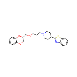 c1ccc2c(c1)OC[C@@H](COCCCN1CCC(c3nc4ccccc4s3)CC1)O2 ZINC000169312209