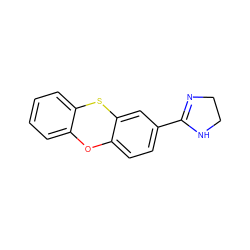 c1ccc2c(c1)Oc1ccc(C3=NCCN3)cc1S2 ZINC000013755822