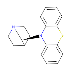 c1ccc2c(c1)Sc1ccccc1N2[C@@H]1CN2CCC1CC2 ZINC000001628596