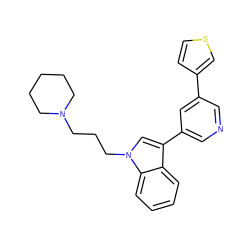 c1ccc2c(c1)c(-c1cncc(-c3ccsc3)c1)cn2CCCN1CCCCC1 ZINC000000589141