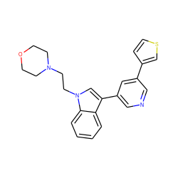 c1ccc2c(c1)c(-c1cncc(-c3ccsc3)c1)cn2CCN1CCOCC1 ZINC000013538112