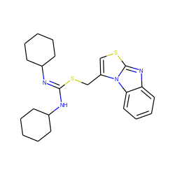 c1ccc2c(c1)nc1scc(CS/C(=N\C3CCCCC3)NC3CCCCC3)n12 ZINC000040392126