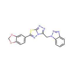 c1ccc2c(c1)nnn2Cc1nnc2sc(-c3ccc4c(c3)OCO4)nn12 ZINC000004867942