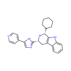 c1ccc2c3c([nH]c2c1)[C@@H](C1CCCCC1)N[C@@H](c1ncc(-c2ccncc2)[nH]1)C3 ZINC000473121189