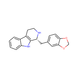 c1ccc2c3c([nH]c2c1)[C@@H](Cc1ccc2c(c1)OCO2)NCC3 ZINC000026673935