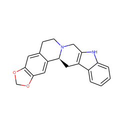 c1ccc2c3c([nH]c2c1)CN1CCc2cc4c(cc2[C@@H]1C3)OCO4 ZINC000209370941