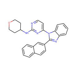 c1ccc2cc(-c3nc4ccccc4n3-c3ccnc(NC4CCOCC4)n3)ccc2c1 ZINC000095586173