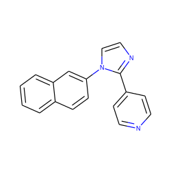 c1ccc2cc(-n3ccnc3-c3ccncc3)ccc2c1 ZINC000071294792