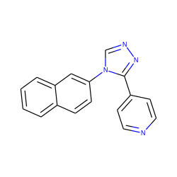 c1ccc2cc(-n3cnnc3-c3ccncc3)ccc2c1 ZINC000071295108