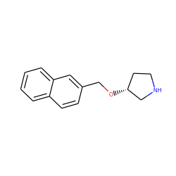 c1ccc2cc(CO[C@@H]3CCNC3)ccc2c1 ZINC000040895738