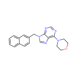 c1ccc2cc(Cn3cnc4c(N5CCOCC5)ncnc43)ccc2c1 ZINC001772615502