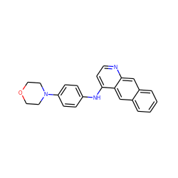 c1ccc2cc3c(Nc4ccc(N5CCOCC5)cc4)ccnc3cc2c1 ZINC000003148979